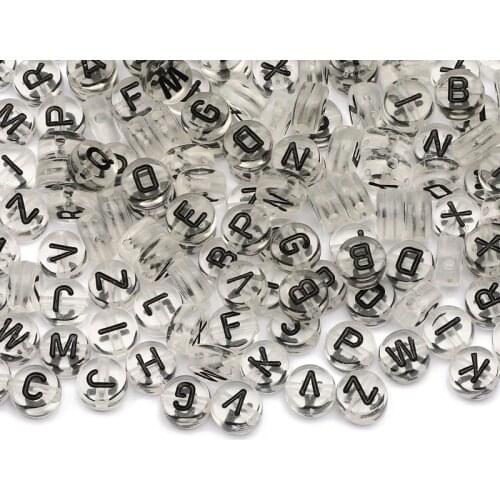 White Transparent Mixed Letter Acrylic Beads 4x7mm Round Spacer Beads For Jewelry Making Diy Charm Necklace Bracelet Accessories