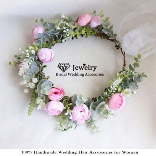 CC Hairband Flower Headbands Engagement Wedding Hair Accessory for Women Bride Bridesmaids Garland 100% Handmade Hairwear mq046
