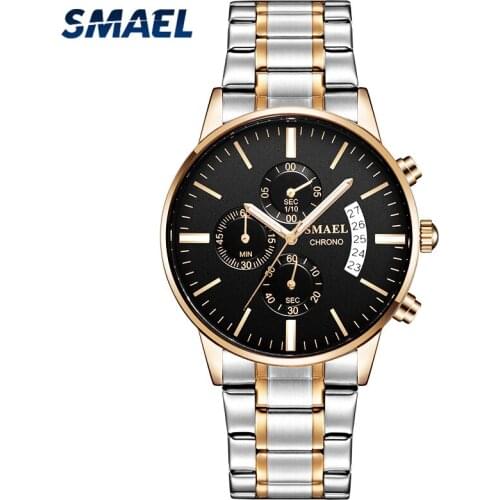 SMAEL Watches Men Chronograph Top Luxury Brand Quartz Watch Fashion Men Stopwatch Sport Waterproof Wrist Watch Relogio Masculino