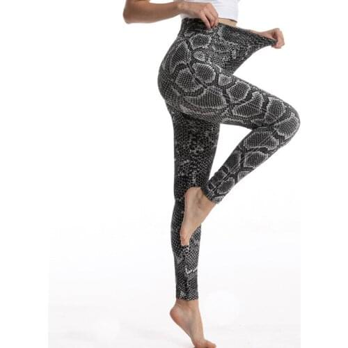 Home pants womens yoga pants slim slimming sexy snake print feet pants women high elastic hip leggings women travel pants