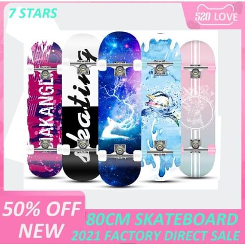 31in Grade A Maple Wood Skateboard Adults Children Beginners Skating Board CX4 Trcuk PU Wheels Skate Board Deck Anti-slip Board