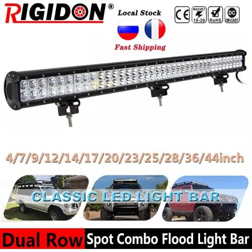 3D Double Row 4/7/9/12/14/17/20/23/25/28/36/44inch Flood Spot Combo Beam Led Light Bar for 12V 24V Vehicles Truck 4WD SUV ATV