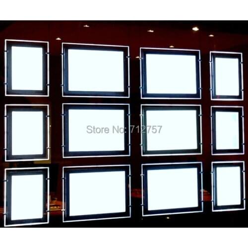 Double Sided LED Crystal Frame Light Box for Poster Estate Agency Display Exhibition 6pcs A3 size+6pcs A4 size