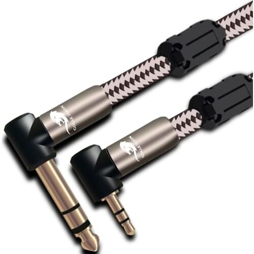 Audio Cable Angled 3.5 mm Mini Jack to 6.35 mm 1/4“ TRS Jack Headphone PC Mobile Mixer Console Interconnect Cable 1M 2M 3M 5M 8M