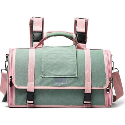 Canvas Cat Backpack Rectangle Large Capacity Puppy Bag Double Shoulders Space Capsule Pet Carriers Cats Supplies