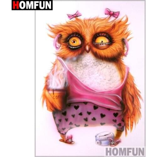 HOMFUN Art 5D Diy Diamond Painting "Cartoon owl" Diamond Pictures Cross Stitch 3D Rhinestone Embroidery Decor A27192
