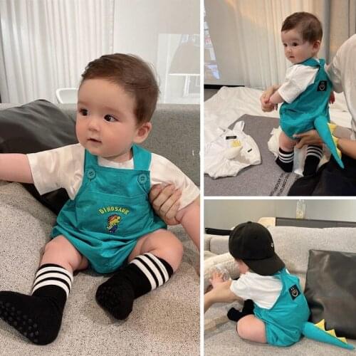 2021 Summer Toddler Boys Girls Clothes Baby Girl Onesies Romper Boys Kids Dinosaur Summer Outfits Sleeveless Overalls Pants