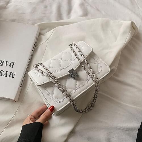 Crossbody Bag Backpack Women Shoulder Bag Female Designer Handbag Purse Chain Diamond Lattice Fashion 2021 PU Leather All-match