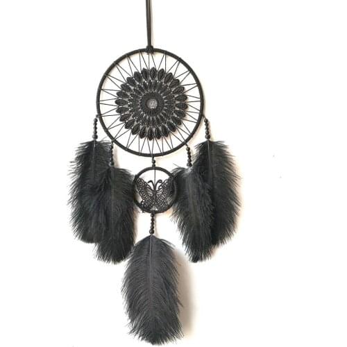 Black Butterfly Dream Catcher Living Room Home Decoration Feather Ornaments Accessory