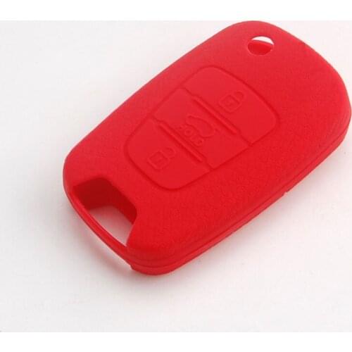 Soft Silicone Key Fob Cover for Hyundai Kia Accent Elantra Rio Soul Sportage Rondo 2007-2013 Flip Remote Key Case Shell