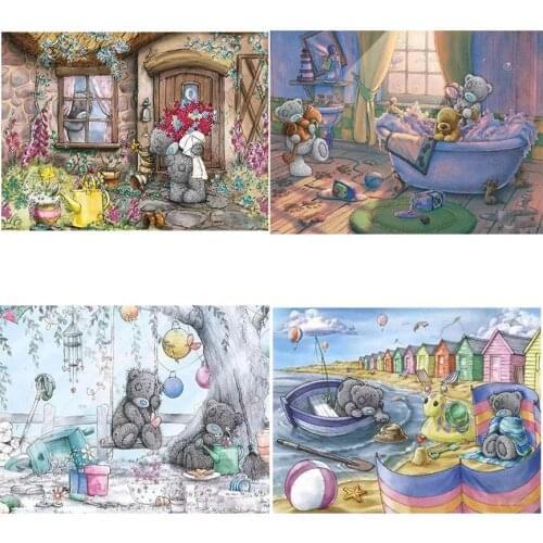 DIY Diamond Painting Cross Stitch Kit 5D Full Square Diamond Embroidery Mosaic Patterns Needlework Cartoon Teddy bear baby gifts