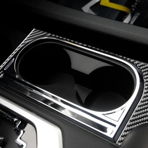 Panel Trim Sticker Eco-friendly Lightweight Carbon Fiber Water Cup Holder Frame Cover Trim for Toyota Tundra 2014-2018 Left Driv