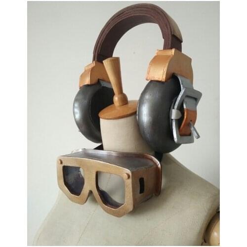 Overwatch Hana Song D.Va Skin Junker Cosplay Goggles Headphones