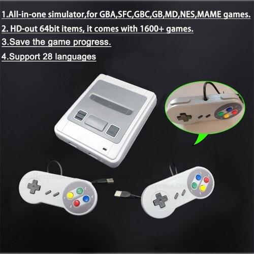 New 64 Bit 4K HD Arcade Video Game Console for Super Nintendo Sega 1600 Plus Retro Games Mini Gamepad Joystick Dropshipping