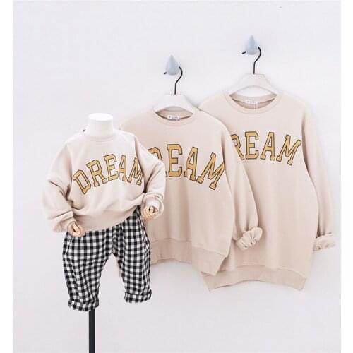 Family Look Mother And Daughter Clothes Sweatshirt Loose Casual Father Son Hoodies Spring Autumn Matching Family Outfits 2019