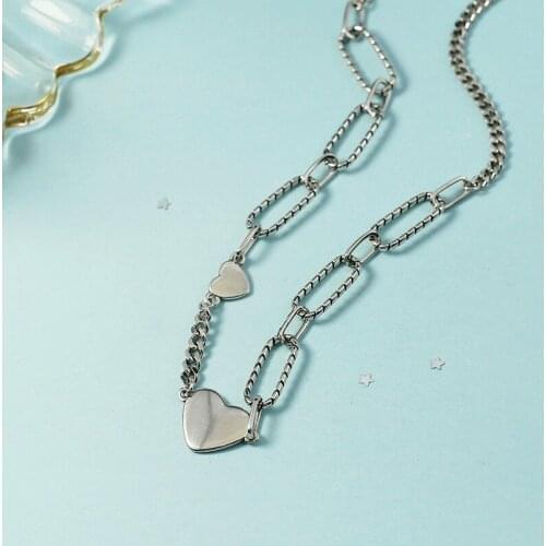 Wholesale Vintage Retro Heart Pendant Necklaces Choker Statement Chain Necklaces Jewelry Gifts 2020