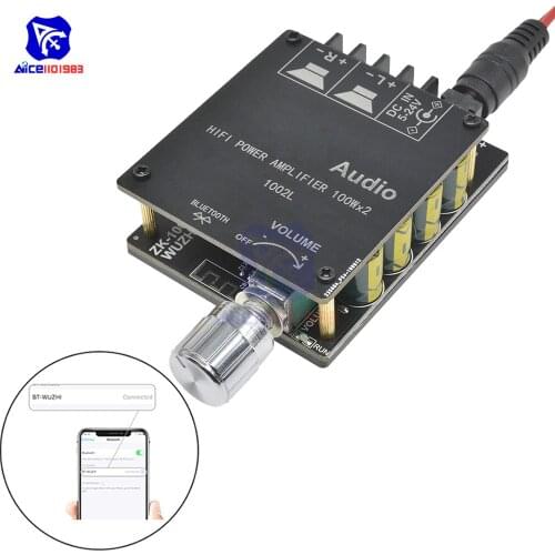 Diymore TPA3116 ZK-1002L Bluetooth 5.0 Digital Amplifier Board 100Wx2 Adjustable Audio Power Amp Module Electronic Components