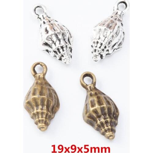 80 pieces of retro metal zinc alloy shell pendant for DIY handmade jewelry necklace making 7302