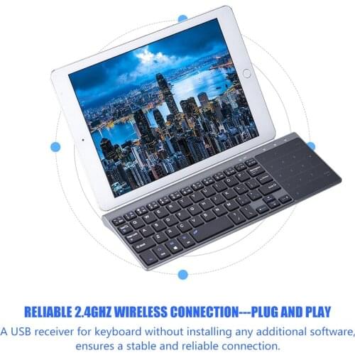 Portable Slim 2.4Ghz Wireless Keyboard Handheld Wireless bluetooth Keyboard with Touchpad for PC /Notebook /TV Box