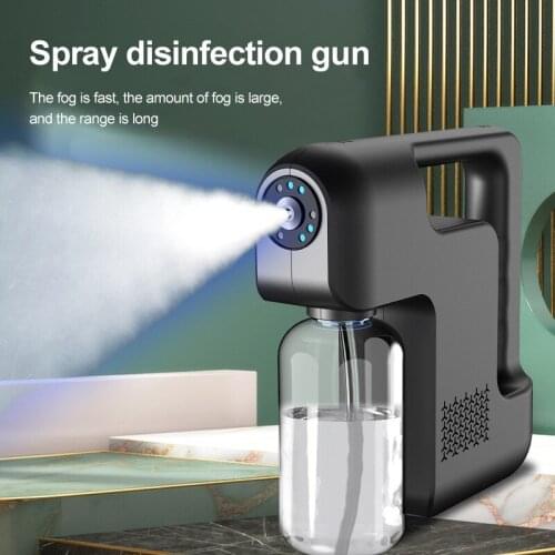 Portable USB Rechargeable Electric Wireless Disinfection Sprayer Handheld Nano Atomizer Home Disinfection Steam Spray Gun 480ml