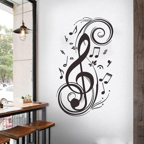 Simple Wall Sticker Musical Note Pattern Wall Decal Home Decor JW