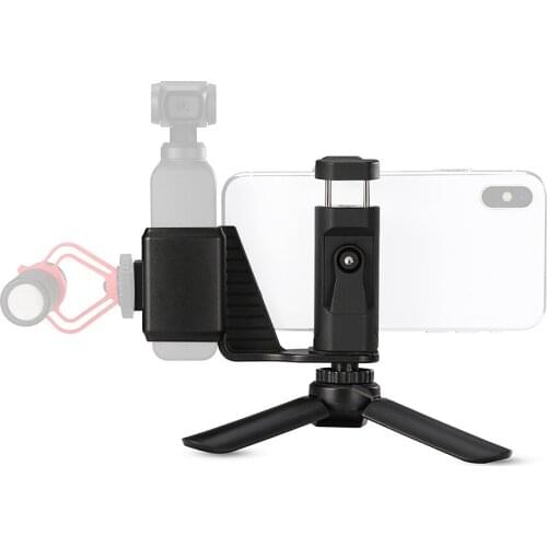 Handheld Phone Holder Mobile Phone Clip Bracket with Cold Shoe Mini Tripod Stand Expansion Accessories for DJI OSMO Pocket