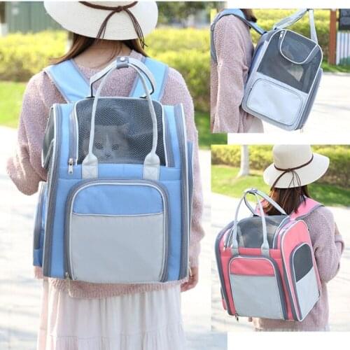 Cat Backpack Expandable Pet Carrier Backpacks with Breathable Mesh Window Portable for Small Dogs