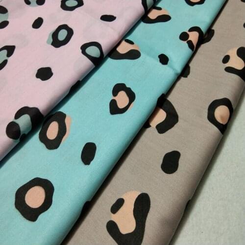 Pretty Pink Blue Coffee Cartoon Leopard Printed 100% Cotton Fabric 50x160cm patchwork quilting bedding baby cloth home decoratio