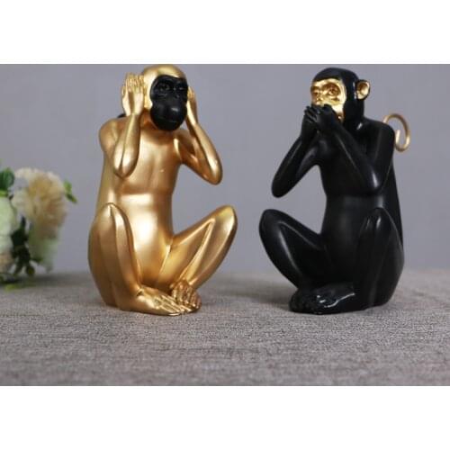 Modern Elegant Monkey Sculpture Monkey Resin Ornaments Home Decoration Accessories Simulated Animal Office Decoration Best Gift