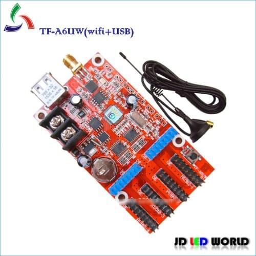 TF-A6UW USB and wifi led display screen controller P10 ,P16,P20,F3.0,F3.75,F5.0,P6 single color and dual color led control card