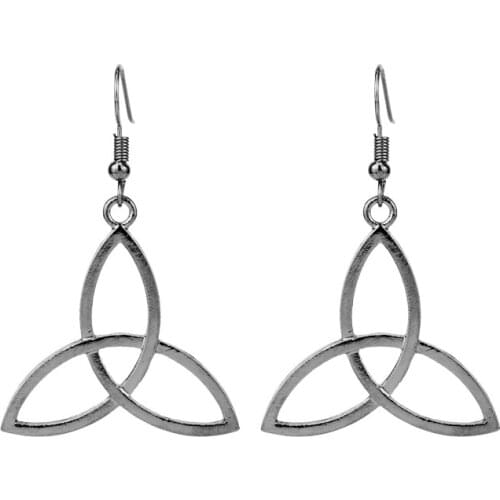 MQCHUN Jewelry Outlander Vintage Drop Earrings Trinity Scottish Irish Triangle Knot Charm Earrings -15