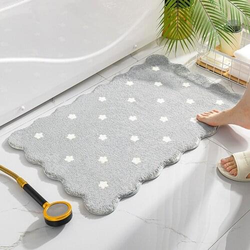 Bathroom Floor Mat Bathroom Door Absorbent Non-slip Mat Bathroom Bedroom Entrance Door Door Mat Cookie Shape Carpet