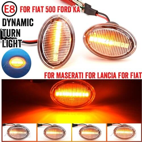 1Pair LED Dynamic Side Marker Turn Signal Light Sequential Lamp For Fiat 500 Ford KA Lancia Lybra Ypsilon Alfa 4C For Maserati