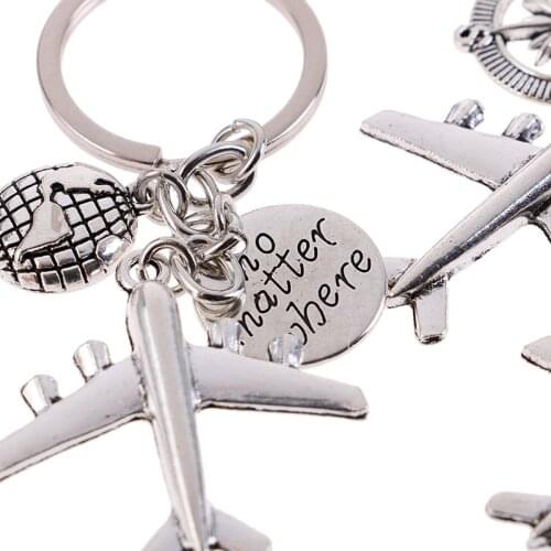 1PC Keychains no matter where pendant travel keyring Diy handmade gift for traveler