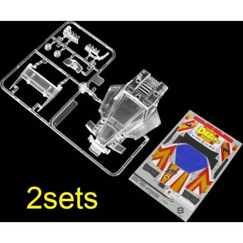 2Pcs Car Cowl/Cover White/Transparent Clear Car Shell for AA Mini 4WD Car Model Dash1 EMPEROR