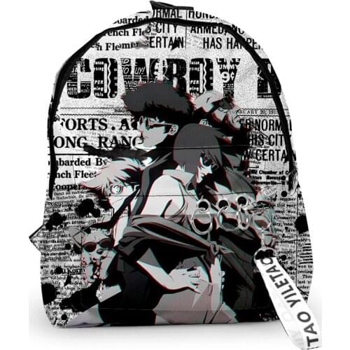 2021 New Arrival cowboy bebop Oxford Fabric One Shoulder Keychain Backpack 3D Printed Casual Student School Bag