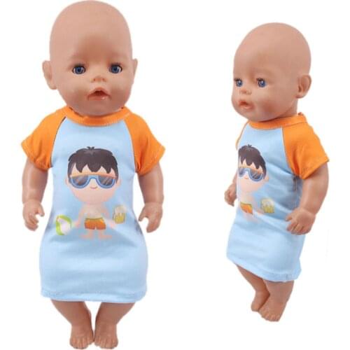 2021 Spring New Doll Accessories Cute Cartoon Dog Cat Style Suits Pajamas For 18 inch 43 CM Baby Born Doll Clothes Freeshipping