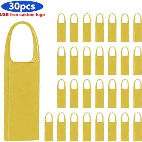 30pcs/lot Real Capacity Pen drive 4GB 8GB 16GB 32GB Metal pen drive 64GB flash USB 2.0 High Speed USB Flash Drive 128GB U disk