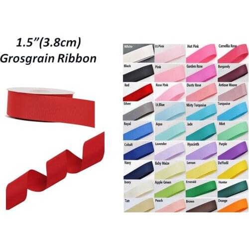 5yd*10color 1.5 "(3.8cm)Wide Grosgrain Ribbon- Diy Packaging Decoration Clothing Materials