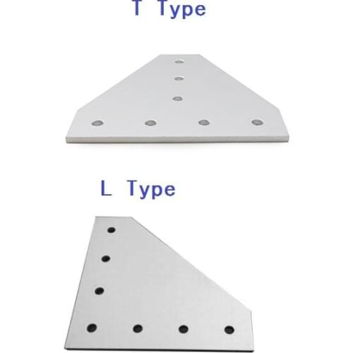 7 Holes L type or T type 90 Degree Joint Board Plate Corner Angle Bracket Connection Joint Board For 3030 4040 Aluminum Profile