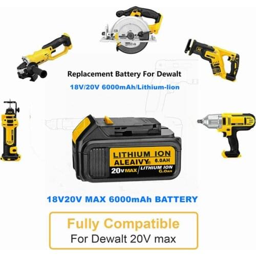 Dewalt Tools 18V 6.0Ah MAX XR Battery Power Tool Replacement for DeWalt DCB184 DCB181 DCB182 DCB200 20V 6A 18Volt 20 V Battery
