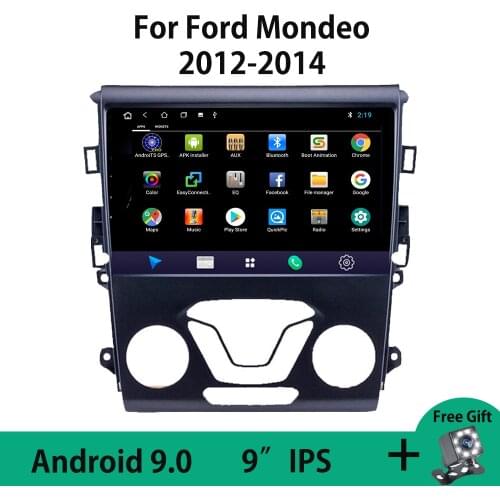 Android 9.0 No 2Din Multimedia Stereo Video Player Car Radio For Ford Mondeo Fusion 2012 2013 2014 Quad-Core 9" IPS Touchscreen