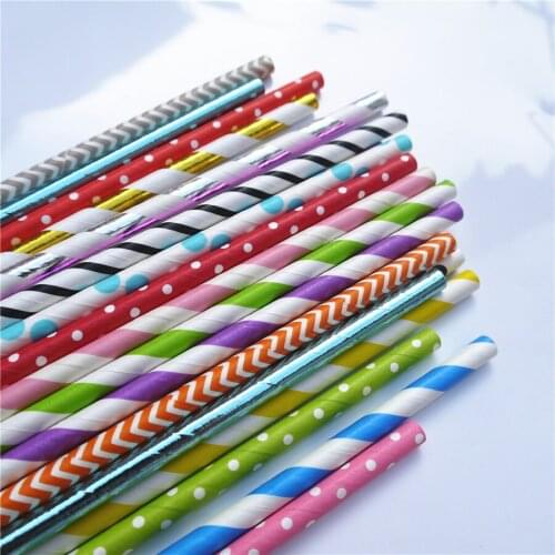 Paper straws 7.75" Paper Straws in OPP Packaging (1600 packs/40,000 pcs)Food grade bleached paper Bio-degradable Food safe ink