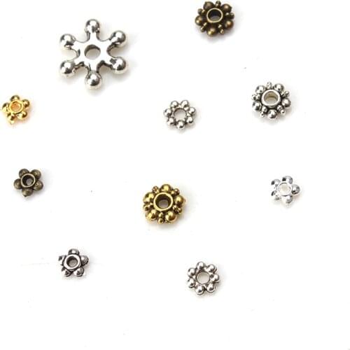 50pcs/lot 4.5-6mm Beads Jewelry Accessories Alloy Spacer Beads Jewelry Handmade Components