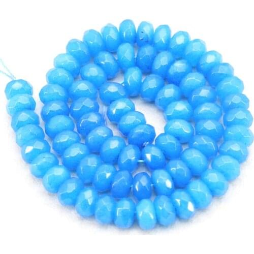 New 5x8mm Faceted blue chalcedony abacus shaped loose beads 15" DIY fashion hot sale women jewelry making