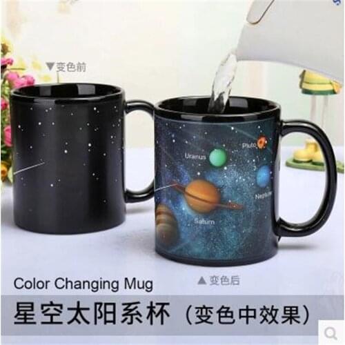 Star sea cup creative battery color changing cup starry sky color changing mug ceramic water cup personalized gift