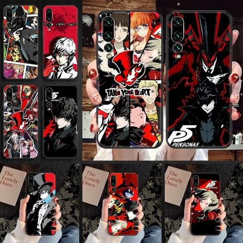 Persona 5 Phone case For Huawei P Mate P10 P20 P30 P40 10 20 Smart Z Pro Lite 2019 black painting bumper pretty Etui silicone