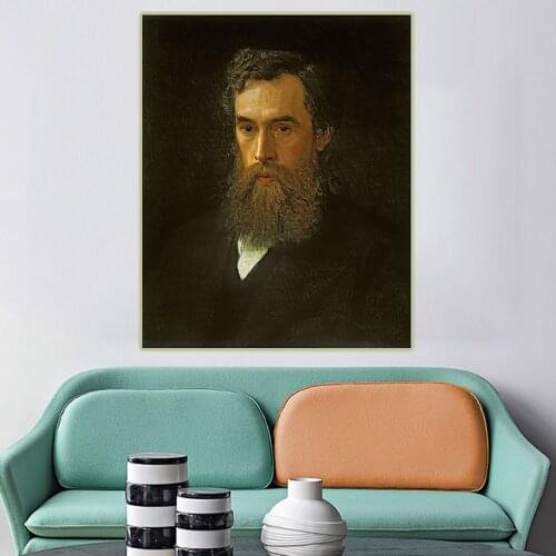 Citon Ivan Kramskoy《Portrait of Pavel Tretyakov》Canvas Art Oil Painting Famous Artwork Poster Picture Wall Decor Home Decoration