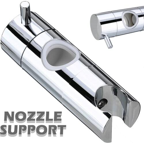 22mm Shower Holder Bracket Seat Install To Rail Tube Chrome Plated Shower Head Holder for Slide Bar Bathroom Replacement