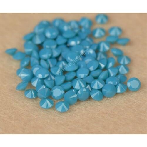 Sale 1000pcs 0.8-6.0mm Blue Color Round Brilliant Cut Synthetic Nano Turquoises Stone Loose Lab Gems For Jewelry Wax Setting DIY